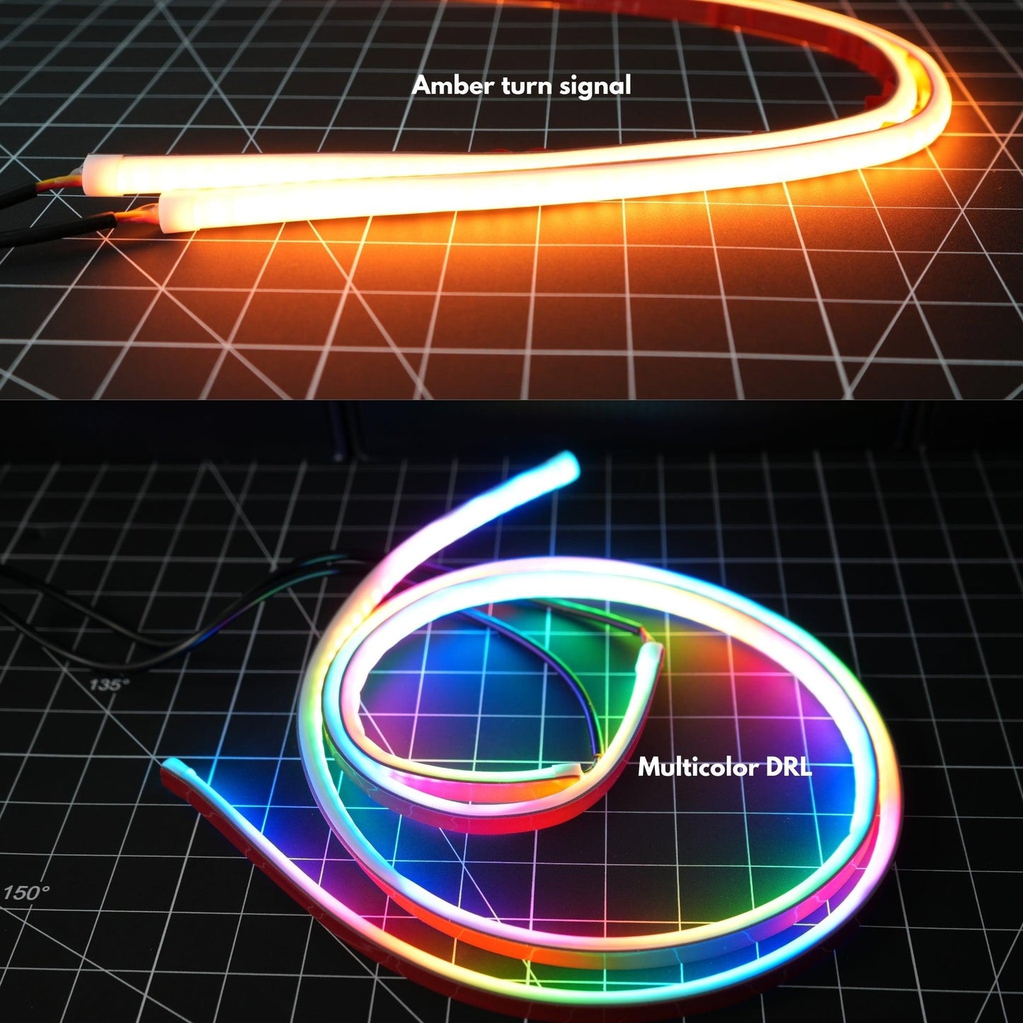 Universal Flexible DRL Tube Strips – Multicolor