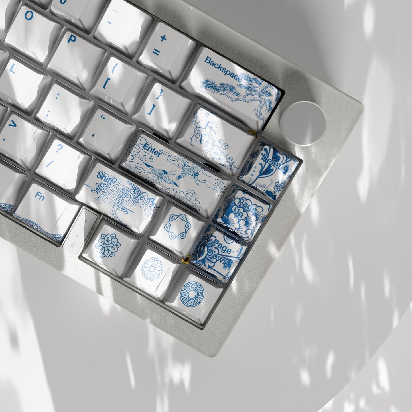 Blue Pottery Design Keycaps and Mechanical Keyboard