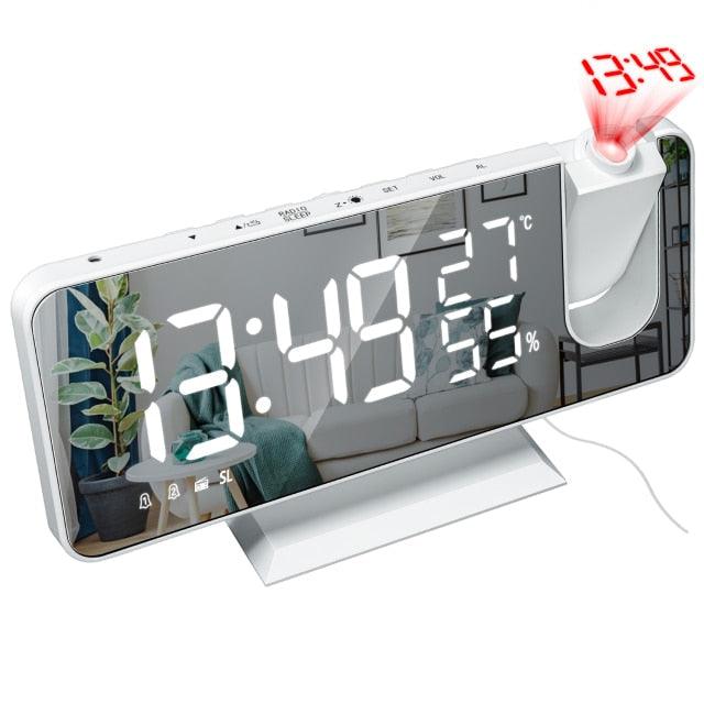 Smart Projection Alarm Clock with USB Charger & LED Display