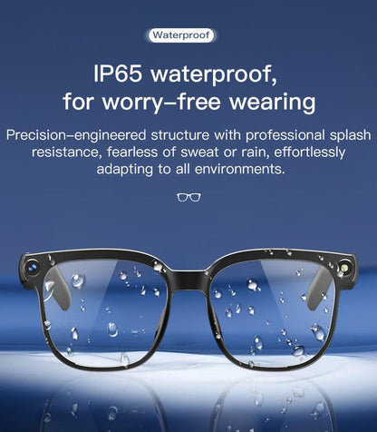 4K Smart Camera Glasses with 8MP Camera, 1080P HD Video Recording, Bluetooth Audio Sunglasses, Real-Time AI Translation, Voice Assistant, Touch Control, Wearable Camera Glasses for Travel & Daily Use