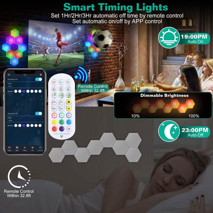 8-Piece Hexagon Light Panels RGBW