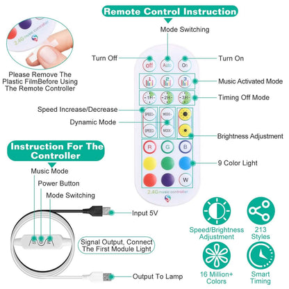 8-Piece Hexagon Light Panels RGBW