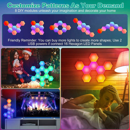 8-Piece Hexagon Light Panels RGBW