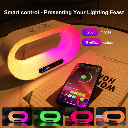 3-in-1 Smart Wireless Charger, RGB Lamp & Alarm Clock