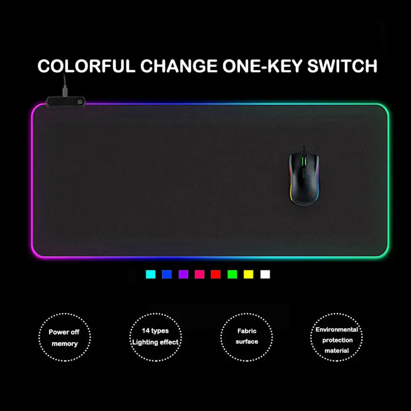 RGB LED Gaming Mouse Pad – Large Non-Slip Desk Mat