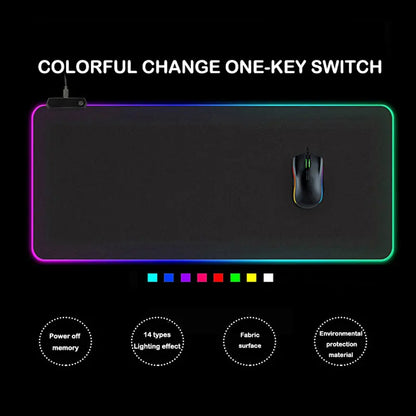 RGB LED Gaming Mouse Pad – Large Non-Slip Desk Mat