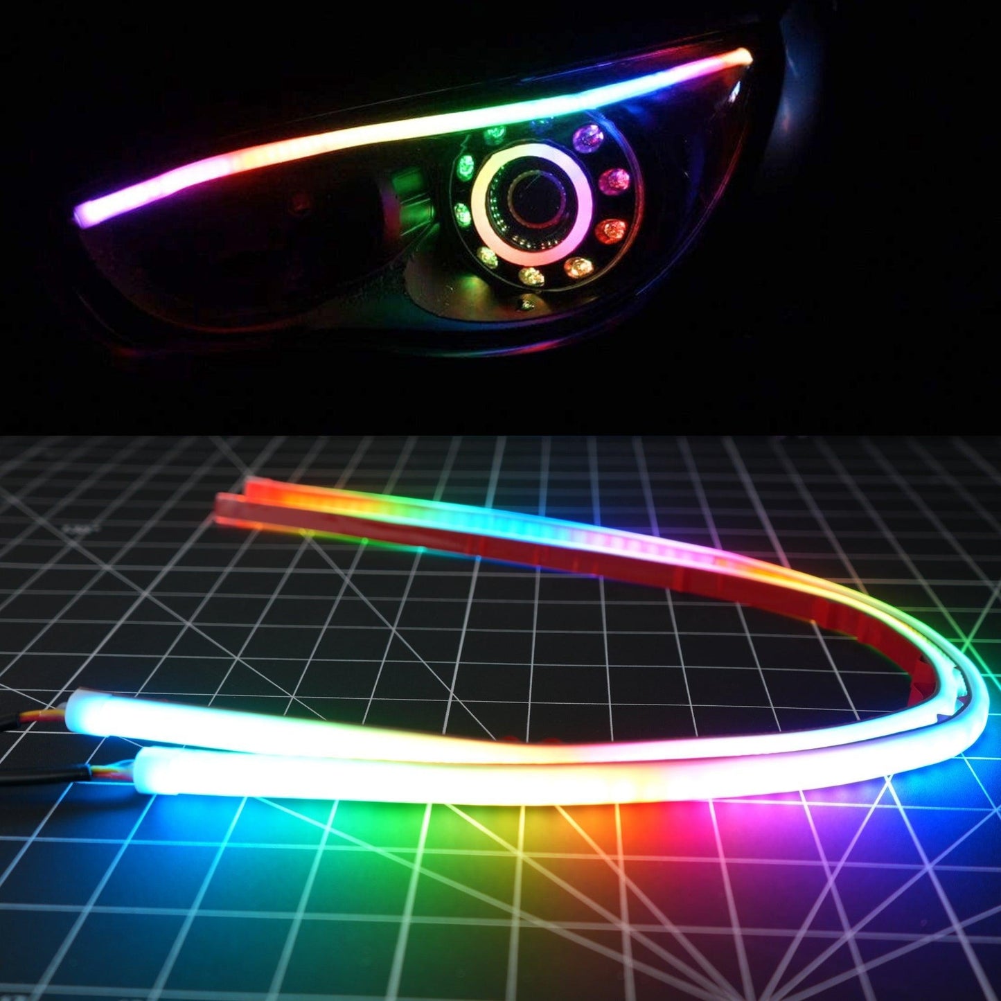 Universal Flexible DRL Tube Strips – Multicolor