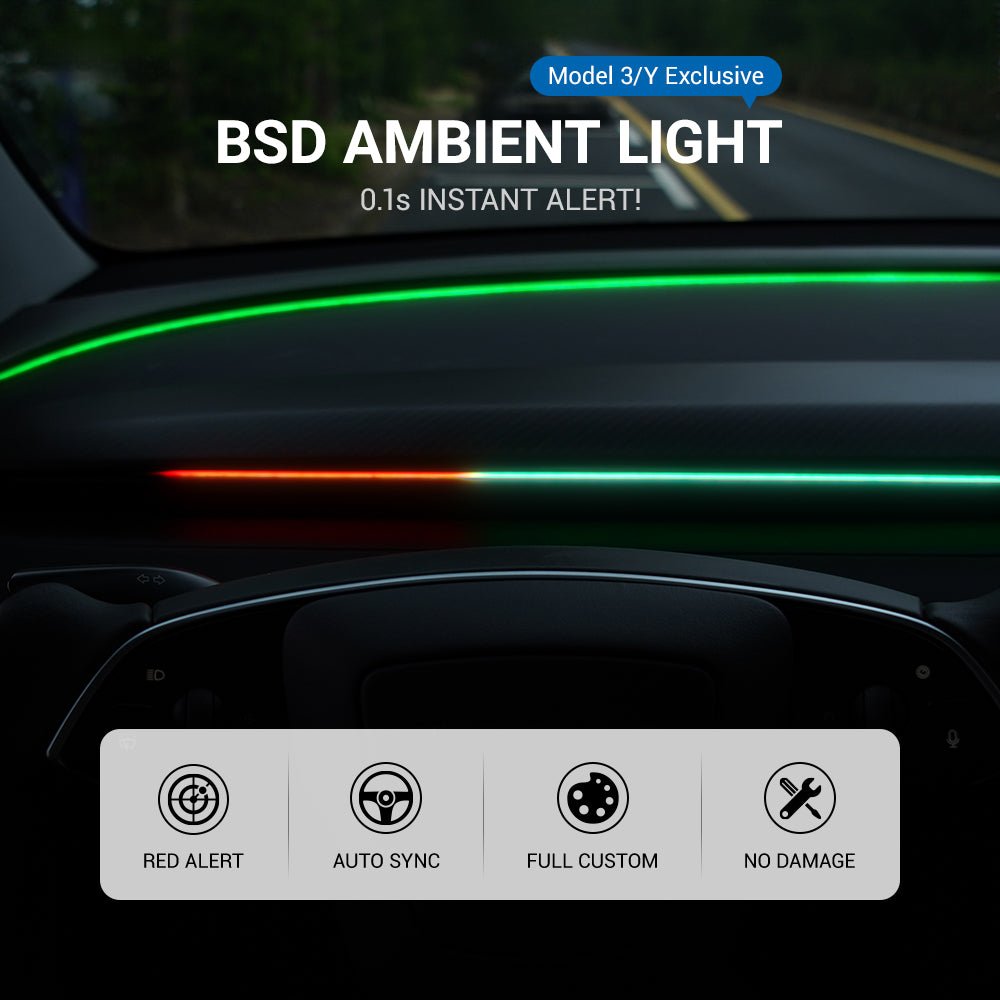 TESERY NeuroLight – Tesla Model 3/Y Dashboard RGB Lights with BSD System