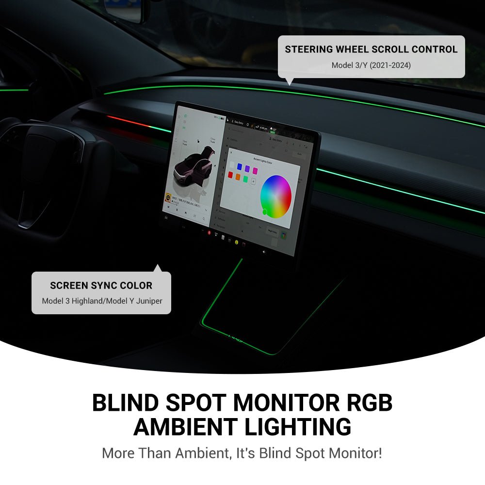 TESERY NeuroLight – Tesla Model 3/Y Dashboard RGB Lights with BSD System