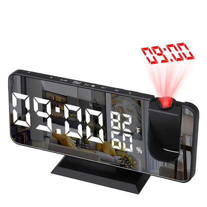 Smart Projection Alarm Clock with USB Charger & LED Display