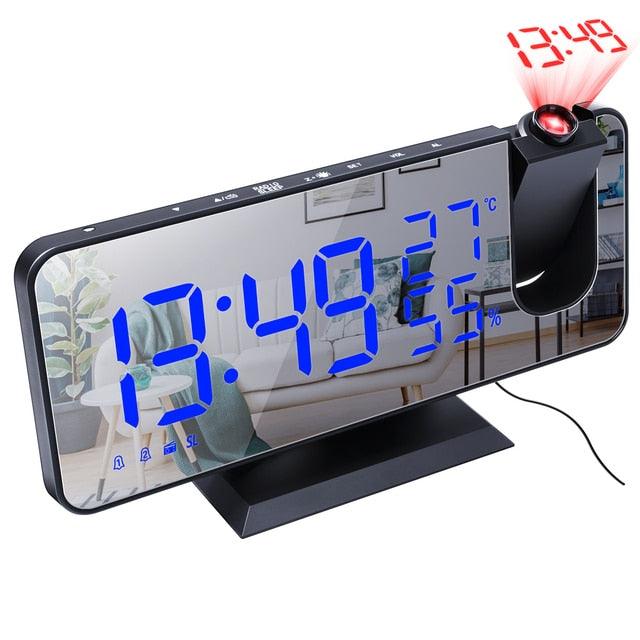 Smart Projection Alarm Clock with USB Charger & LED Display